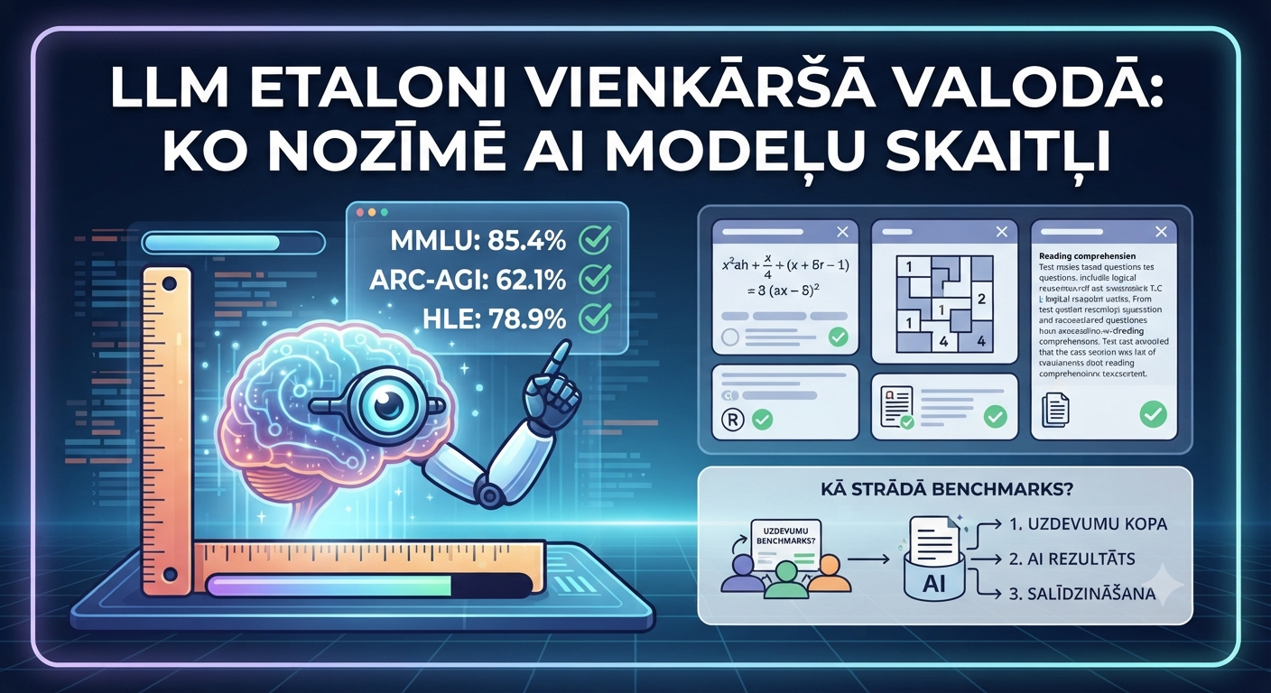 LLM etaloni vienkāršā valodā: ko nozīmē AI modeļu skaitļi 1 llm etaloni